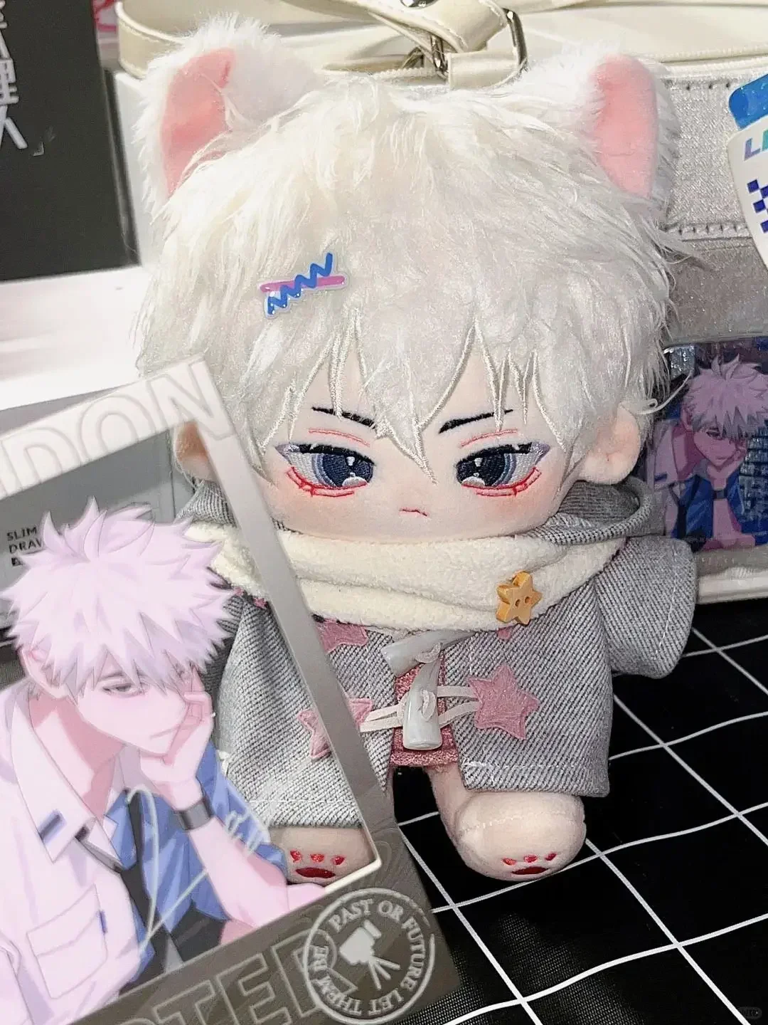 20cm 링크 클릭 루카스 찰스 청 샤오시 루 광 면 인형 바디 귀와 스켈레톤 드레스업 플러시 장난감 피규어 크리스마스 선물