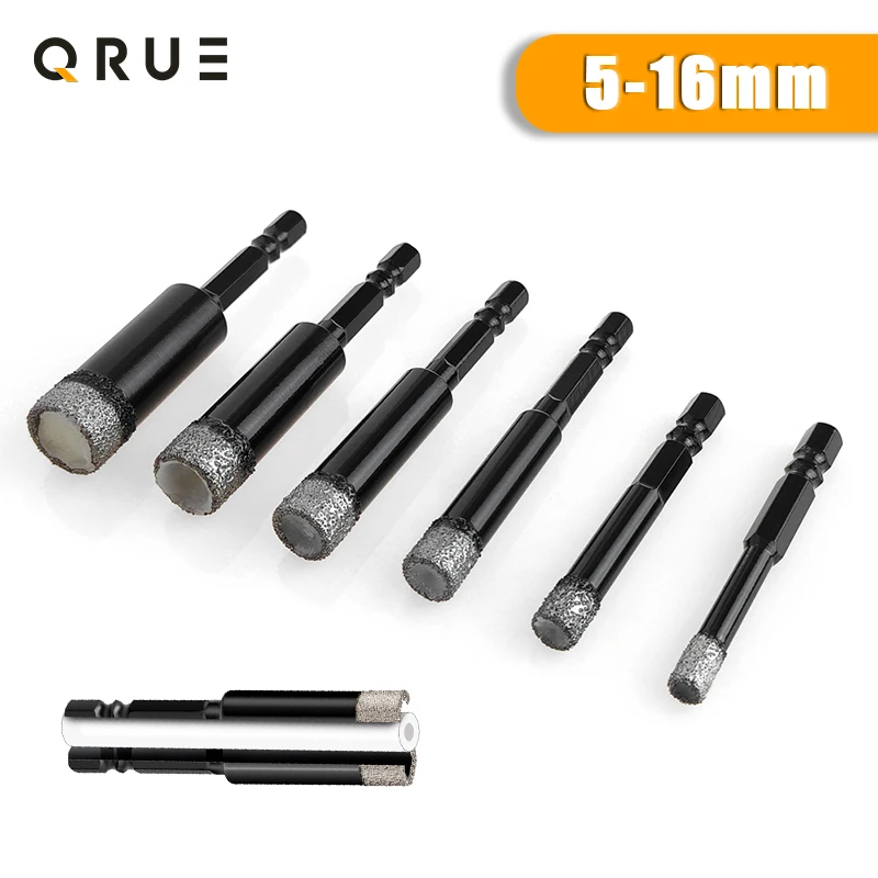 

5-16MM Hexagonal Shank Dry Brazed Diamond Hole Saw for Porcelain Tiles Marble Glass Ceramic Crowns Drill Bit