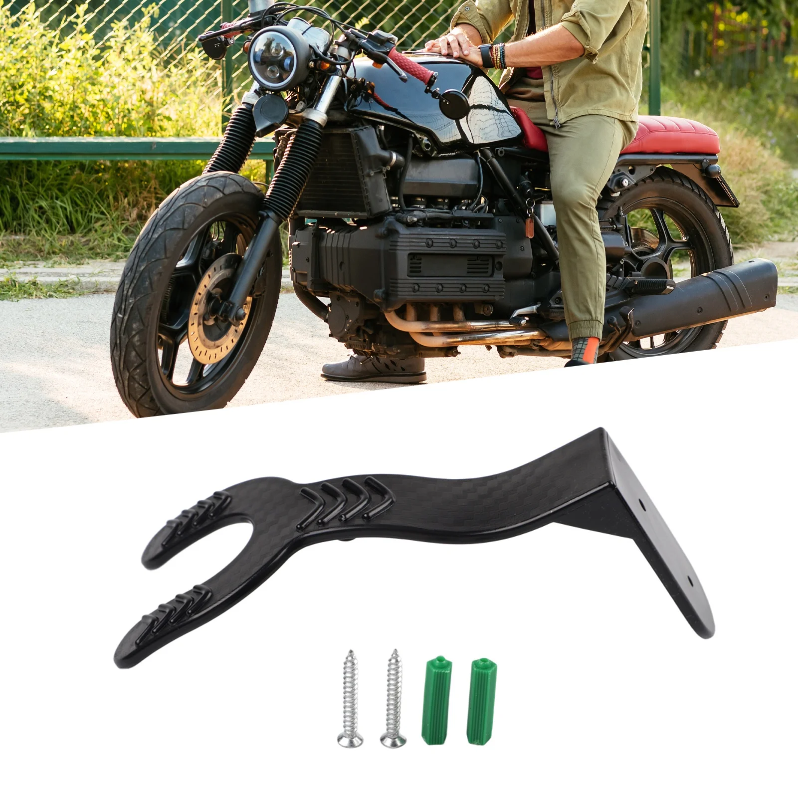 Motorcycle Helmet Holder Wall Hook Rack Bracket Made of ABS Material for Secure Helmet Storage and Space Saving