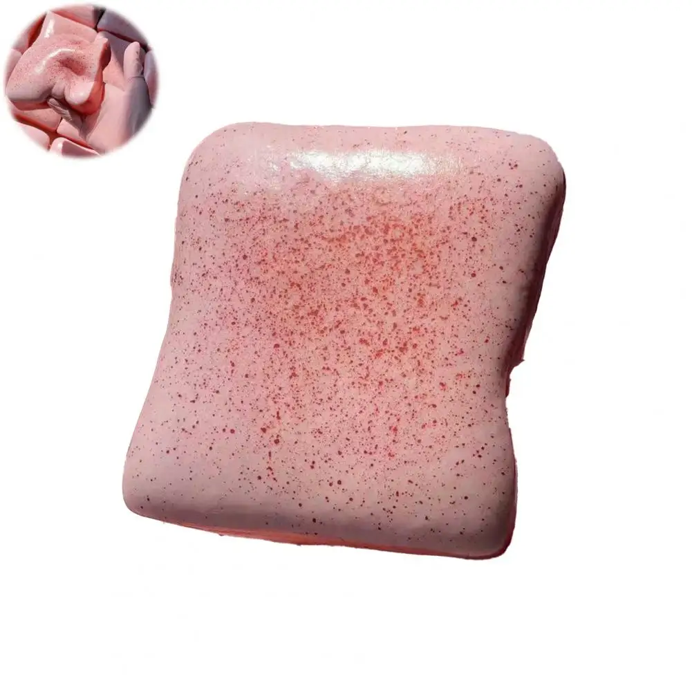 Zabawki antystresowe o spowolnionym powrocie do kształtu, zabawki sensoryczne redukujące stres, miękkie tosty jagodowe, kleiste chlebki do ściskania, realistyczne, na niepokój, na biurko.