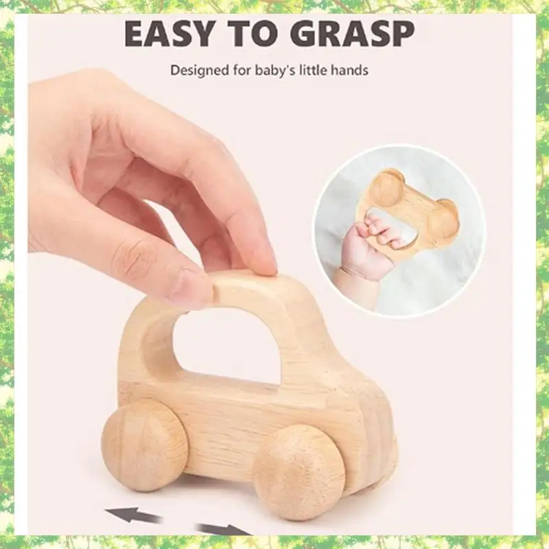 T84C-2 Stuks Baby Houten Auto Vroege Onderwijs Baby 0-6-12 Maanden Peuter 1-3 Jaar Oud Hout jongens Neutraal Decor