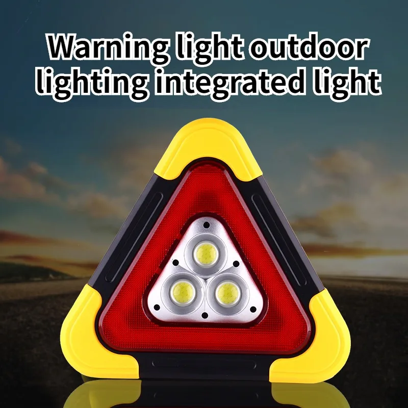 Automotive Tripod Car Triangle Warning Signs Automatically Light Up Tripod Parking Reflective Solar Emergency Lights