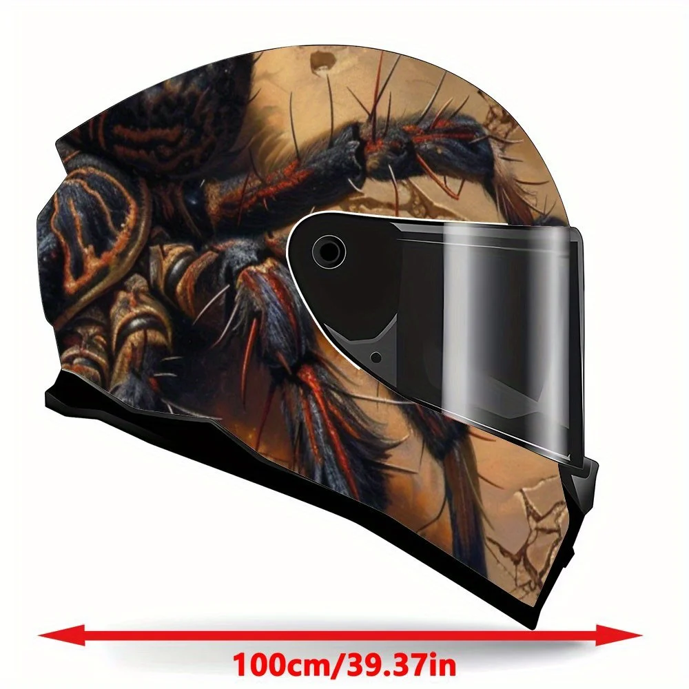 Image 3: Fantaisie horreur géant araignée toxique impression casque complet autocollant pour casque De moto course graphique décalcomanie vinyle Wrap casque De