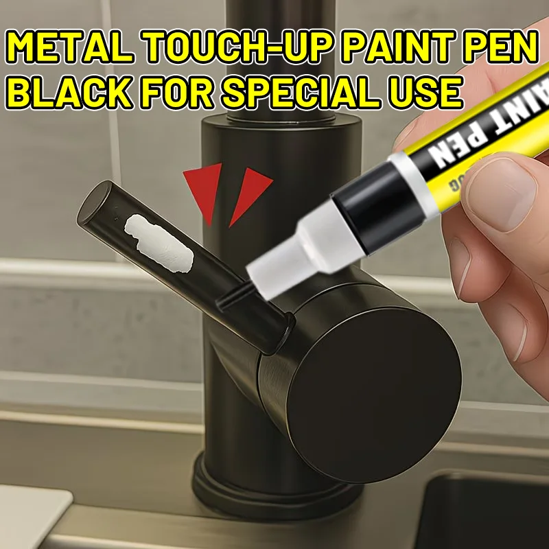 LJM 20G - Rotulador de Pintura Metálica Negra para Retoques, Multiusos, para Reparar Arañazos en Manijas de Puertas, Grifos y Cámaras, Resistente a Arañazos