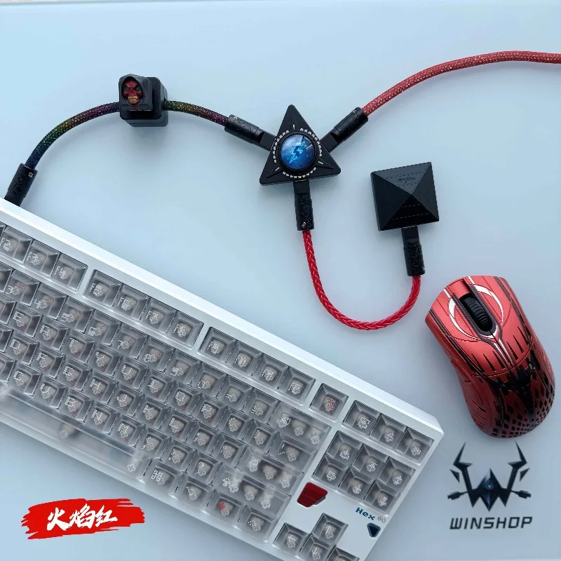Winshop ケーブル 8K 磁気スイッチキーボードデータケーブル Winshop Gaming Keyboard Wire Type-C USB Separable 2 To 4 8K Port