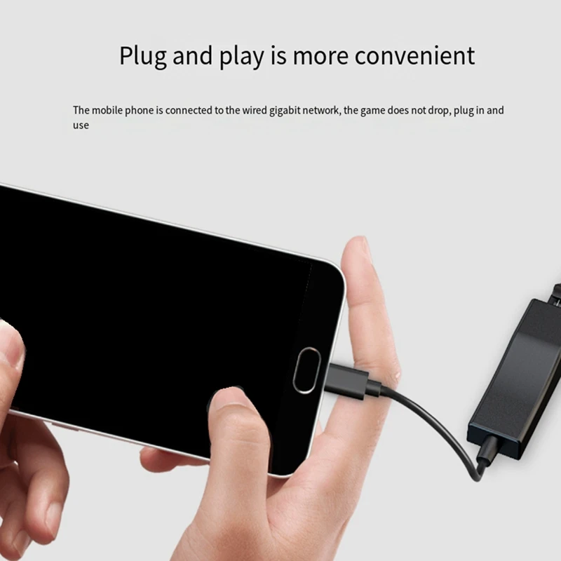 Adapter Ethernet typu C na RJ45 Gigabit USB3.1 Karta sieciowa 1000 Mb/s Złącze Ethernet Przenośne do laptopa stacjonarnego