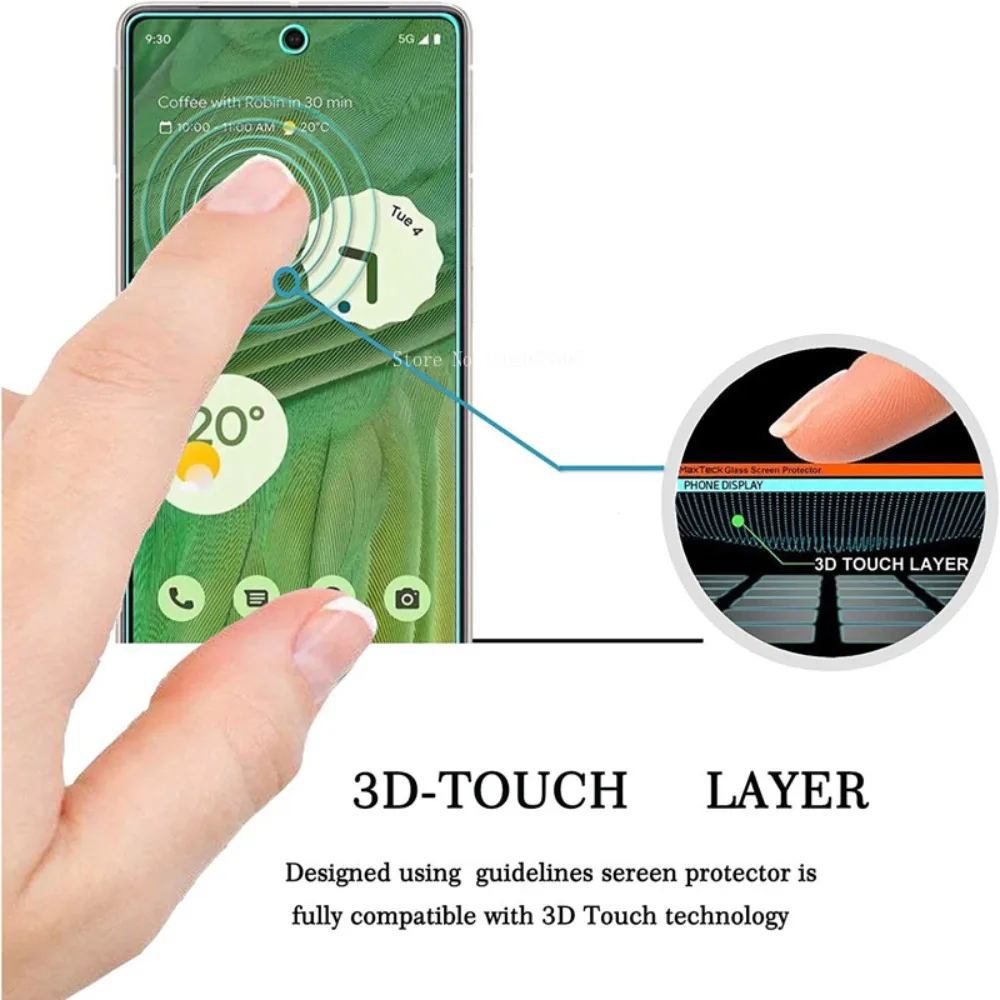 4PCS Tempered Glass for Google Pixel 8A 8 Pro 7 7A 6 6A 5 5A 4A 4 XL 3 9H Protective Transparent Screen Protector Film Glass