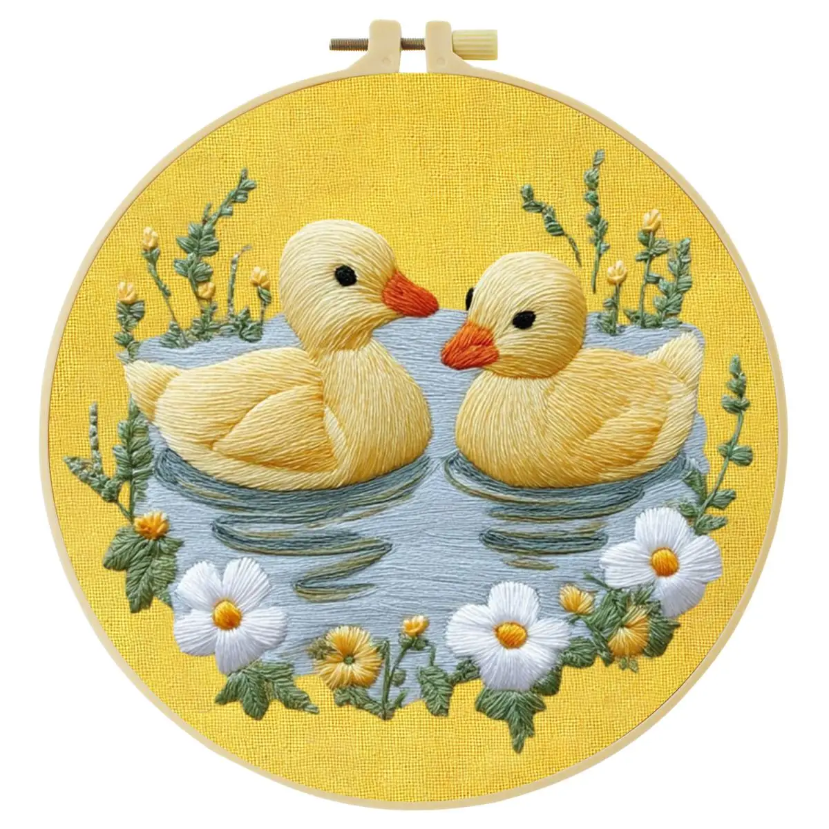 1 Stück 20X20CM/15X15CM 7,87/6,3 Zoll Enten-Stickerei-Starter-Kit DIY-Kit DIY-Stickerei-Set Handarbeiten Nähkunst Nadelkunst – Detail 2