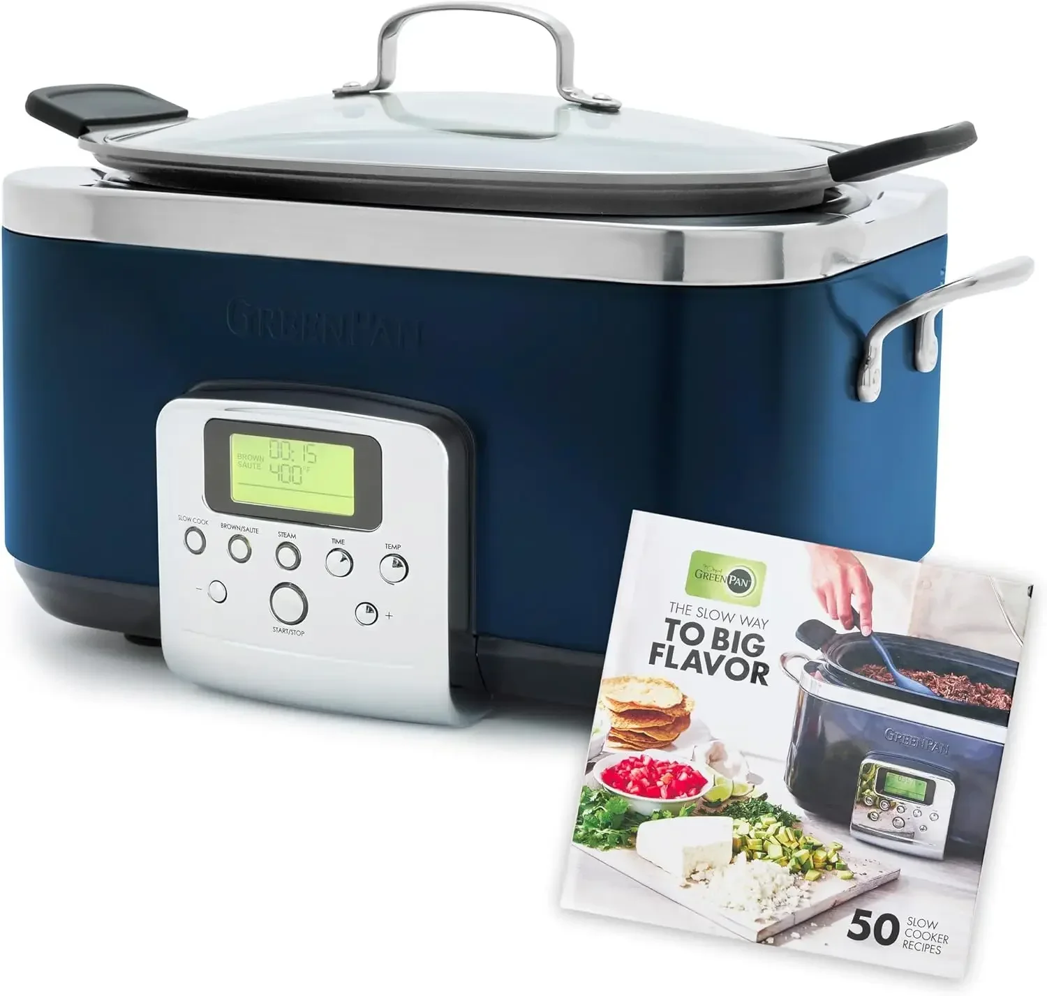 Hot SalesHot SalesGreenPan Elite 8-in-1 Programmable 6 Quart Electric Slow Cooker, GlassLid & Removable Crock, PFAS-Free Healthy