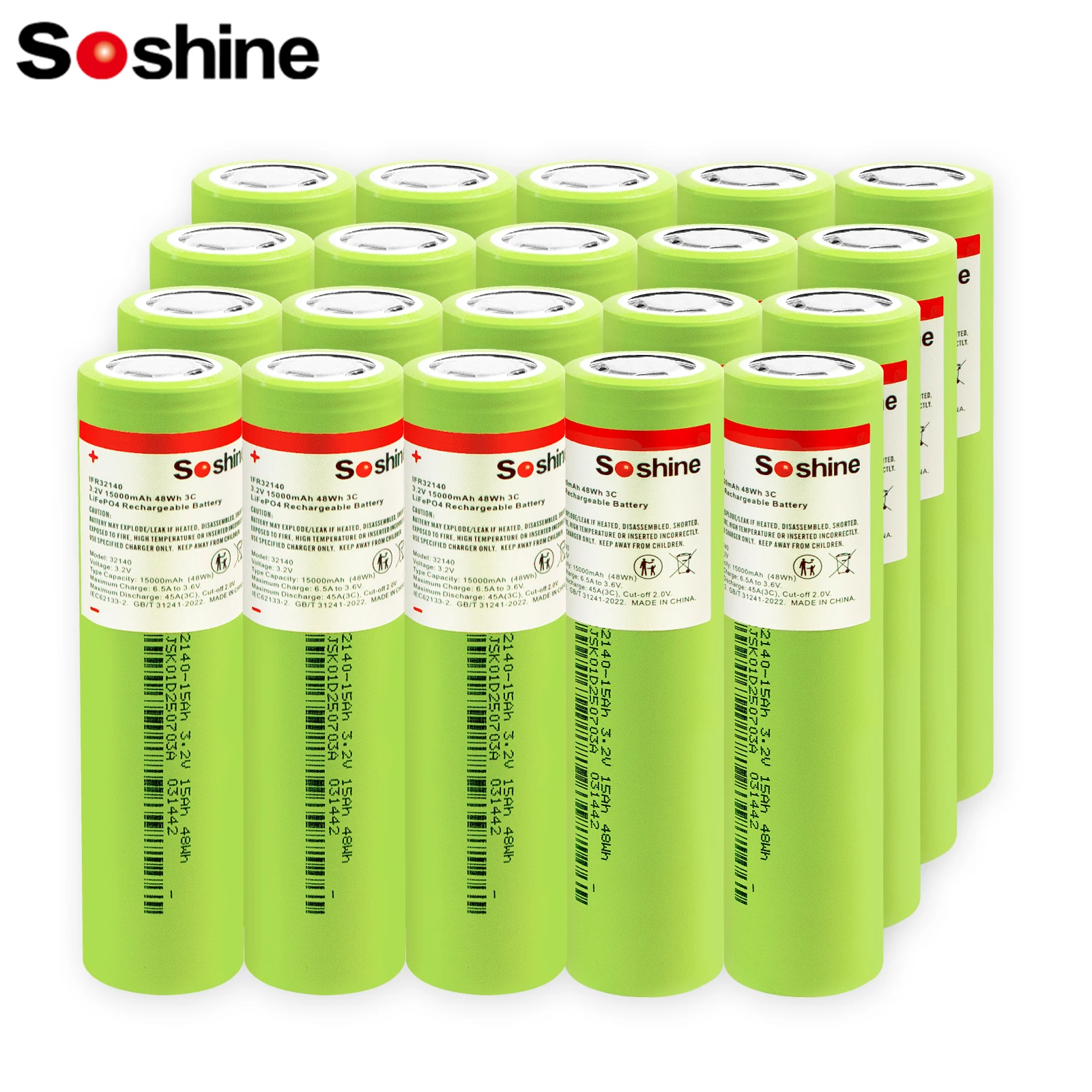 

Оригинальный аккумулятор LiFePo4 Soshine 32140, 3,2 В, 15 Ач для электромобилей, электронного велосипеда, электровелосипеда, аккумулятор для скутера, уличный источник питания