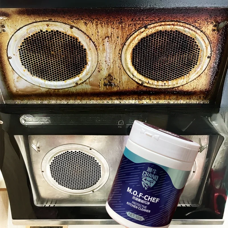 Household Degreasing Powder Kitchen Extractor Hood Concentrated Heavy Oil Pollution Cleaner Chef Cleaning Chemicals Home
