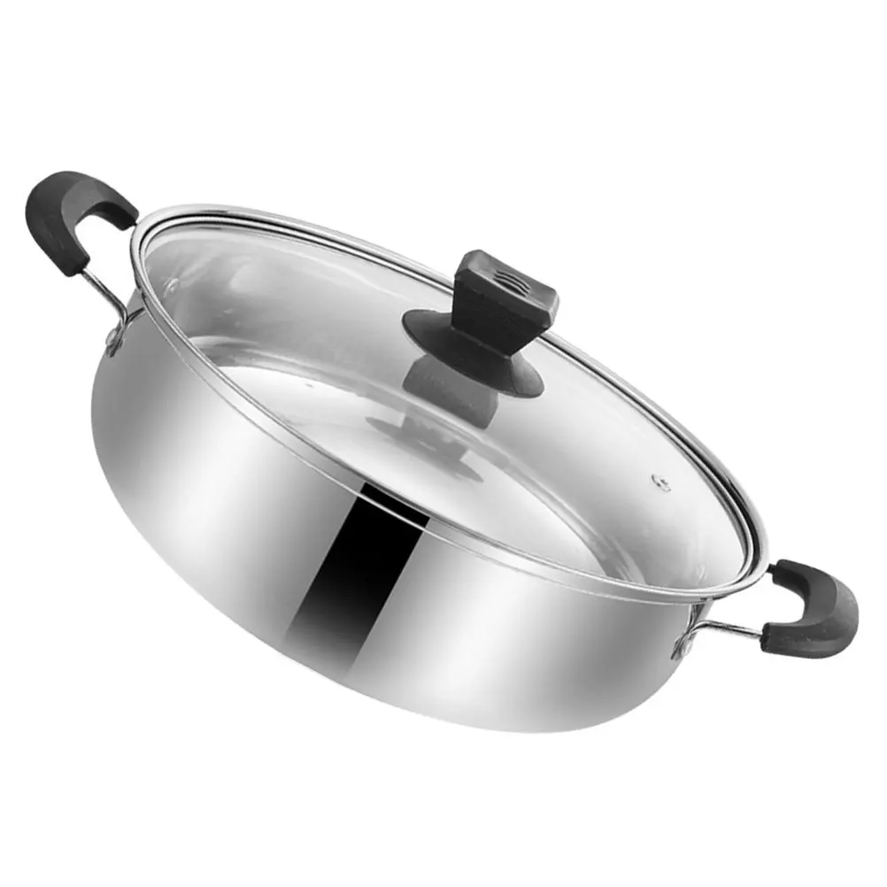 

Stainless Steel Hot Large Capacity Double Handle Metal Stock Pot For Induction Stovetop Kitchen Cooking Pot