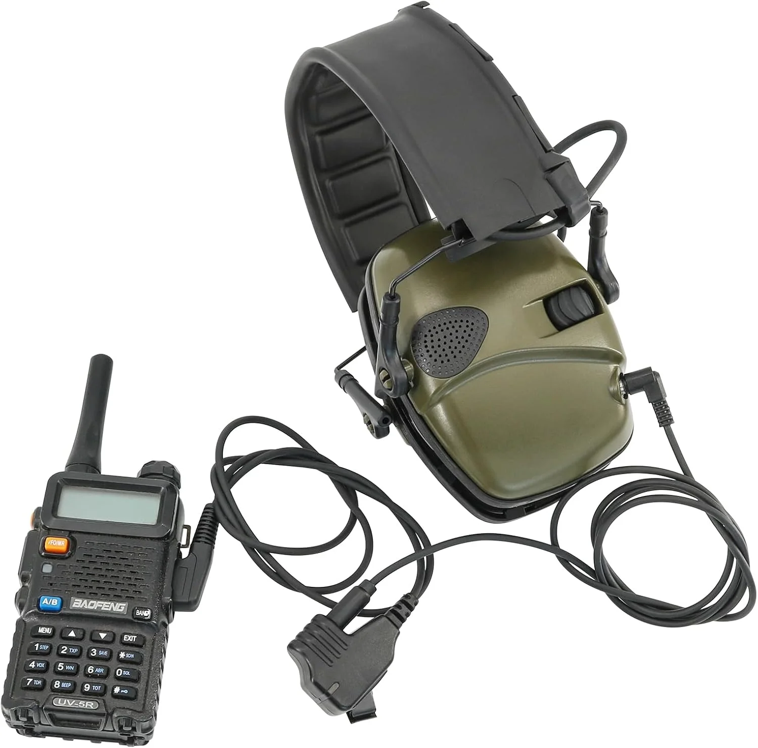 U94 PTT K Plug 2 Pin Cable Adapter Compatible with Baofeng for Tactical Headset 3.5mm Jacks Ear Protection