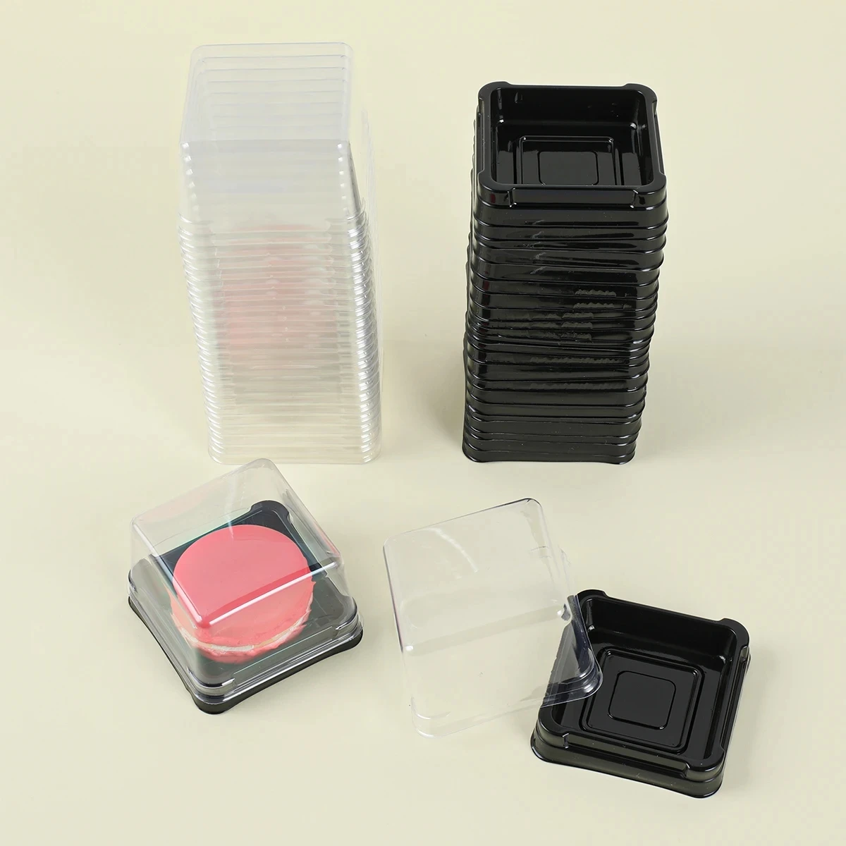 50pcs Transparent Cake Boxes for Wedding & Birthday