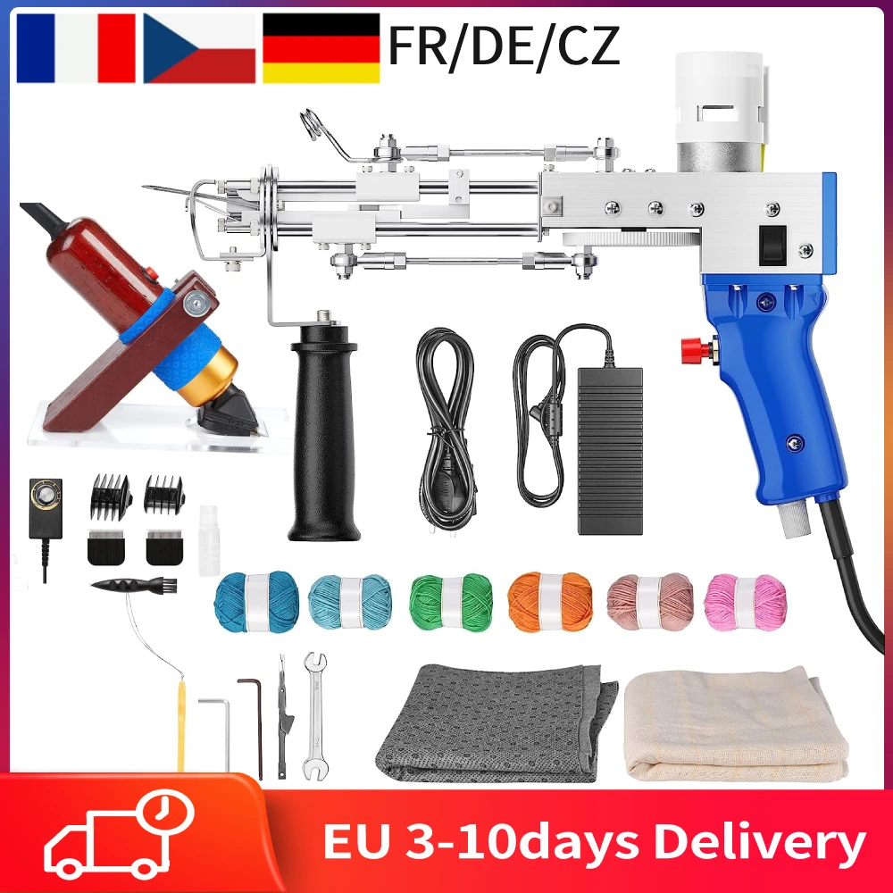 Tufting Gun Starter Kit com Aparador Carpet Tufting Gun Machine Cut Pile e Loop Pile Ferramentas Faça Você Mesmo em 1