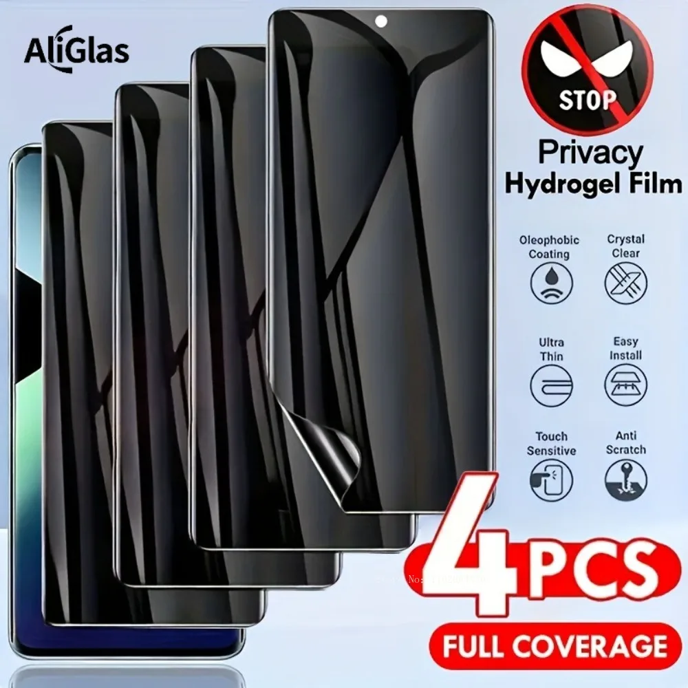 

4pcs Privacy Hydrogel Film for Xiaomi 17 15 14 13 Pro 17 Pro Max 15 14 13 Ultra 15S Pro 13 Lite Without Fingerprint Unlocking