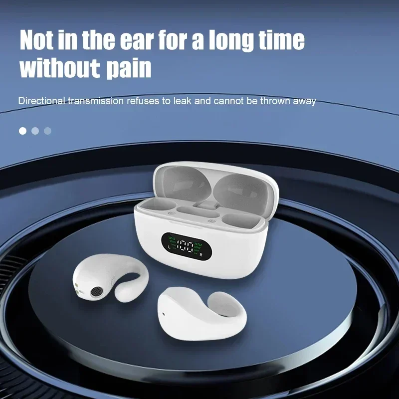 Practical Wireless Earphones LED Power Digital Display Wireless Headsets Zero Delay Call Bone Transmission Wireless Headsets