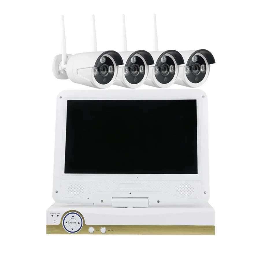 Amazon 1080P CCTV Security IP للبيع نظام أدوات لاسلكي de seguridad 4ch Wifi NVR Kit 10.1 بوصة LCD