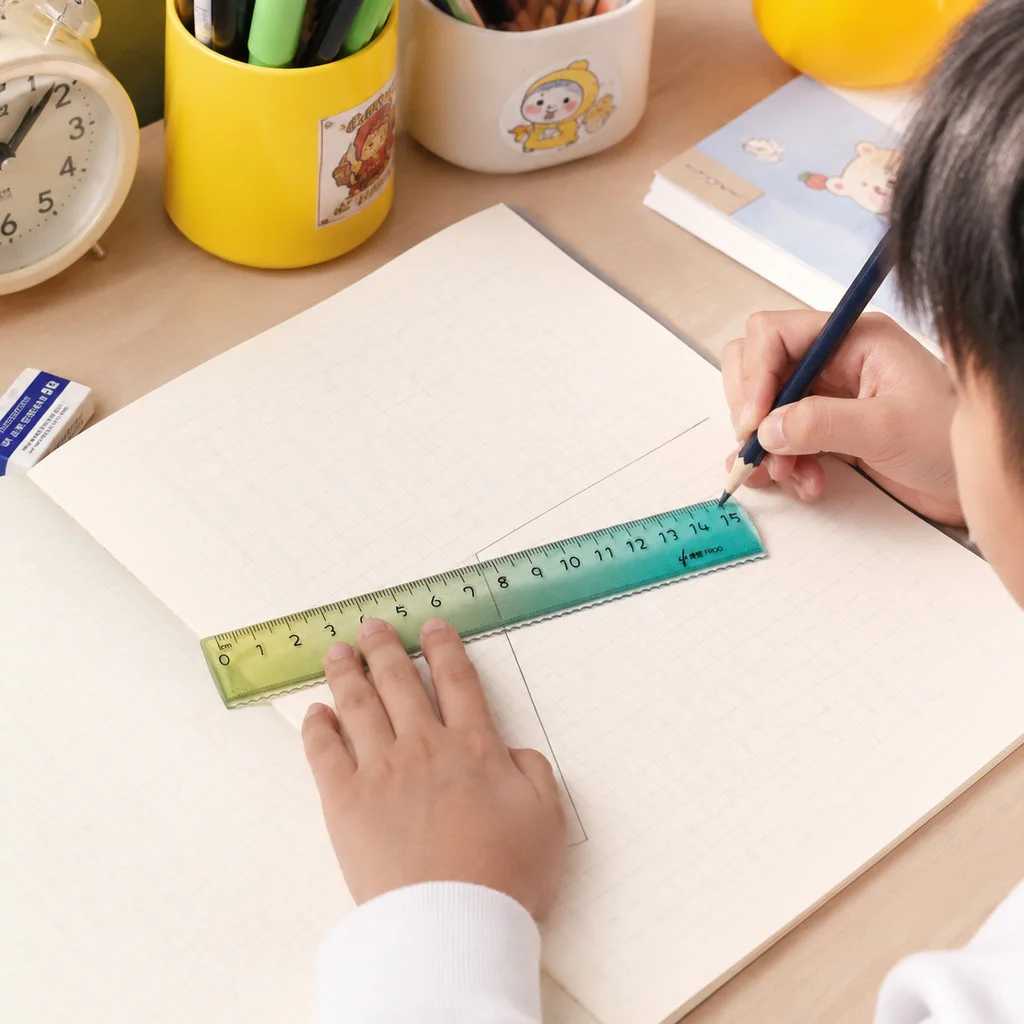 12/6 Pieces in Random Colors, Transparent Graduated Ruler with Gradient Color, High-Quality Magnifying Glass Ruler for Students' Exams and Drawing, Office Measuring Ruler