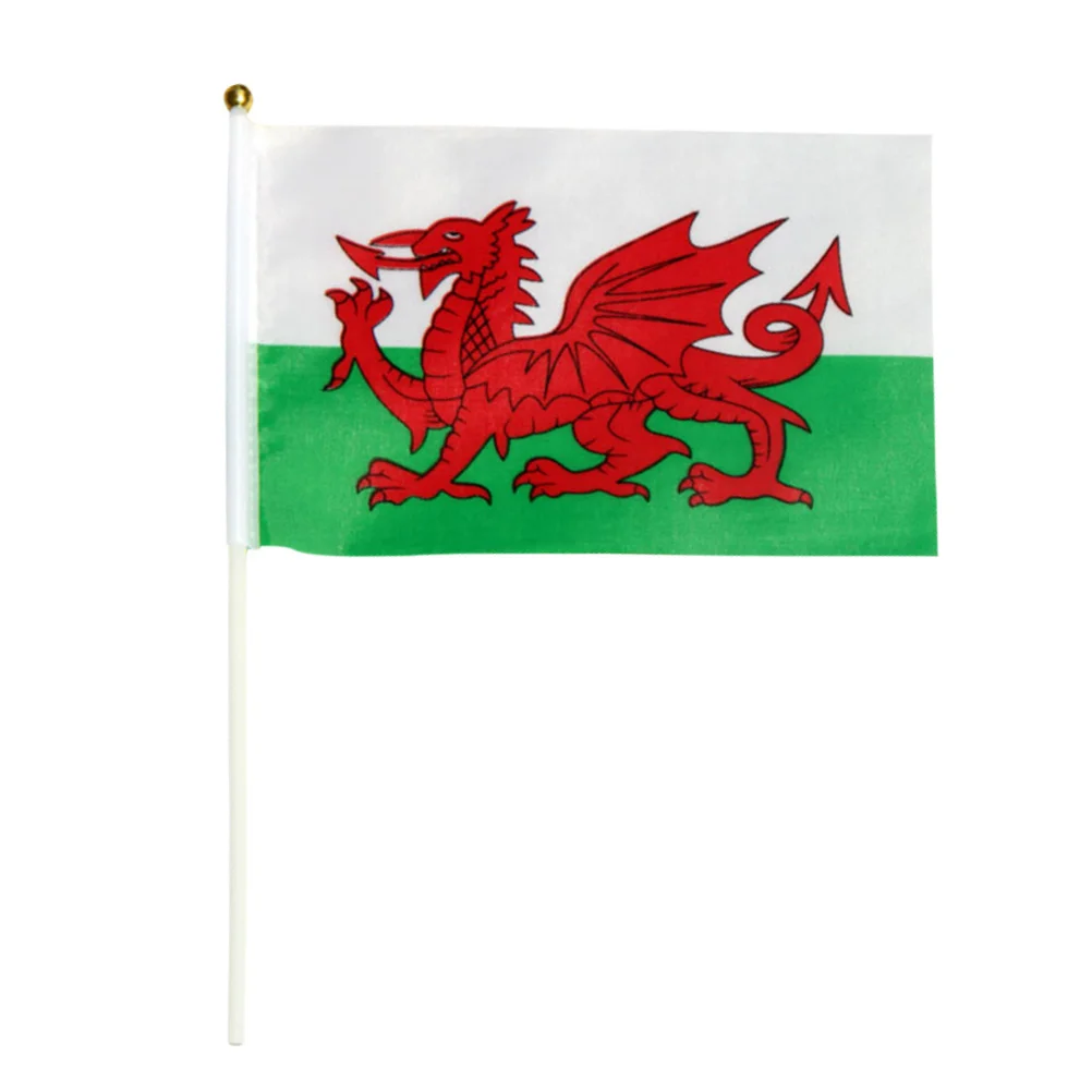 

10 Pcs School Project Flags Waving Flagpole Office Desk Mini Wales Lightweight