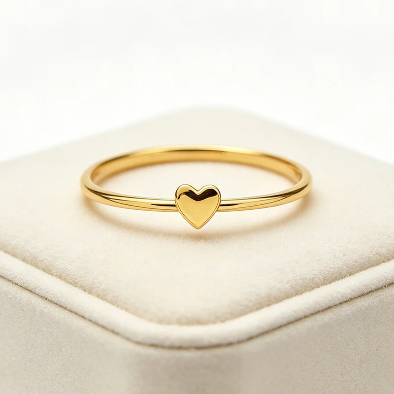 

Кольцо-сердечко из позолоченного золота 14K, 3,5 мм, в стиле бохо, минималистичное, для женщин, золотые украшения, аксессуары