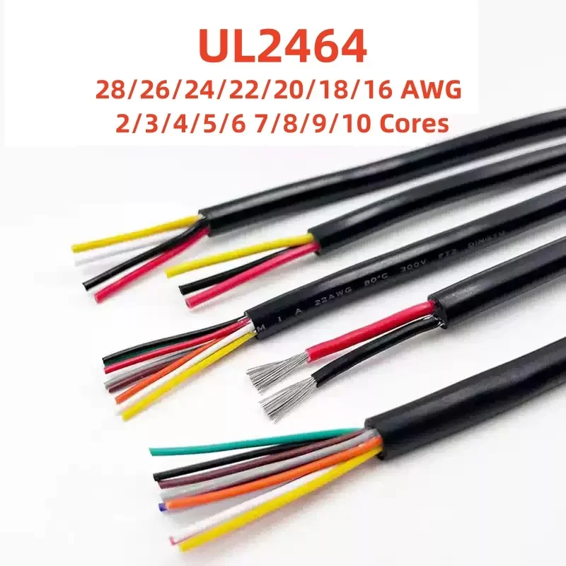 Copper Wire 28/26/24/22/20/18/16 AWG UL2464 Signal Control Wire Channel Audio 2/3/4/5/6 7/8/9/10 Cores DIY Signal Control Wires