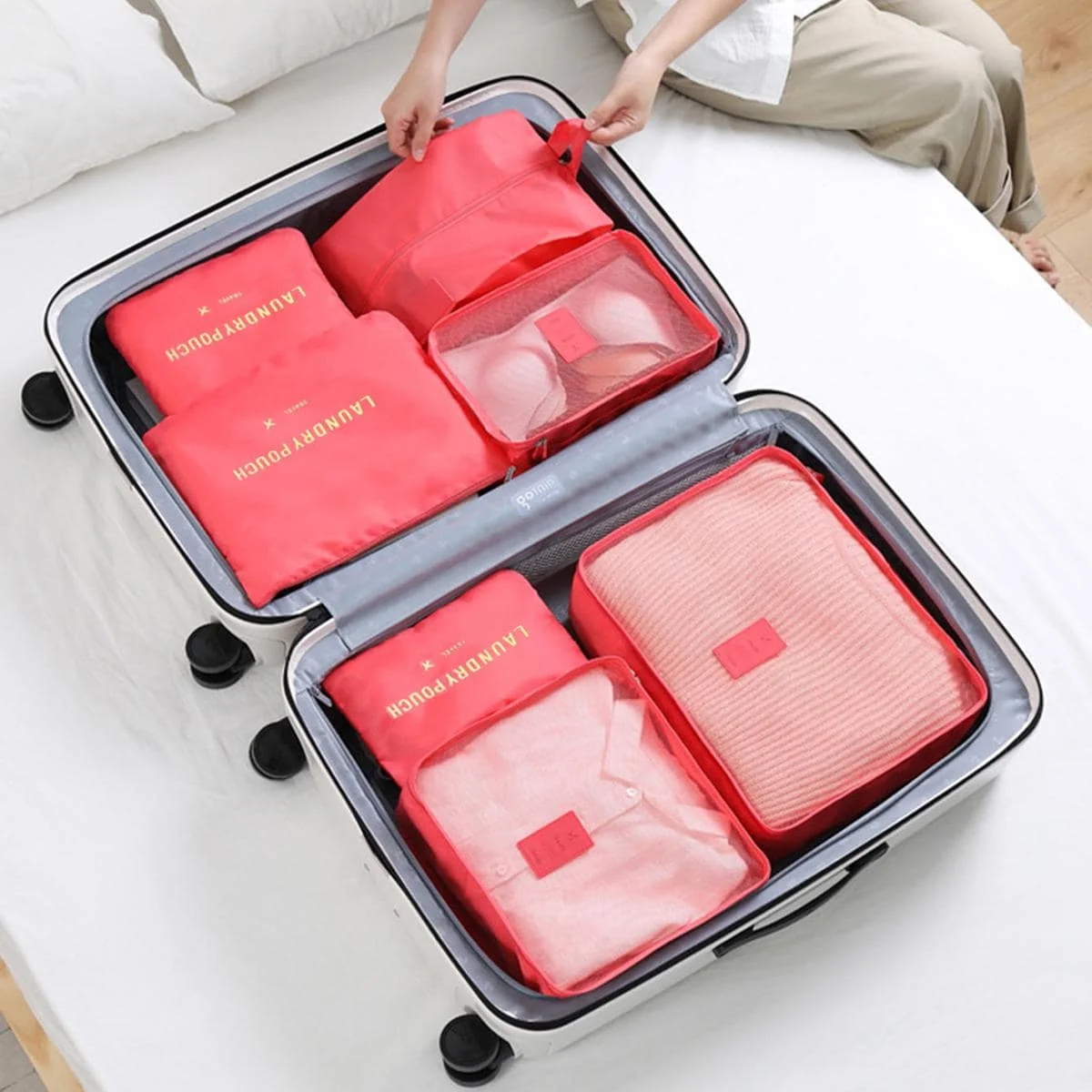 7PCS/Set Travel Organizer Storage Bags Suitcase Packing Set Storage Cases Portable Luggage Organizer Clothe Shoe Pouch