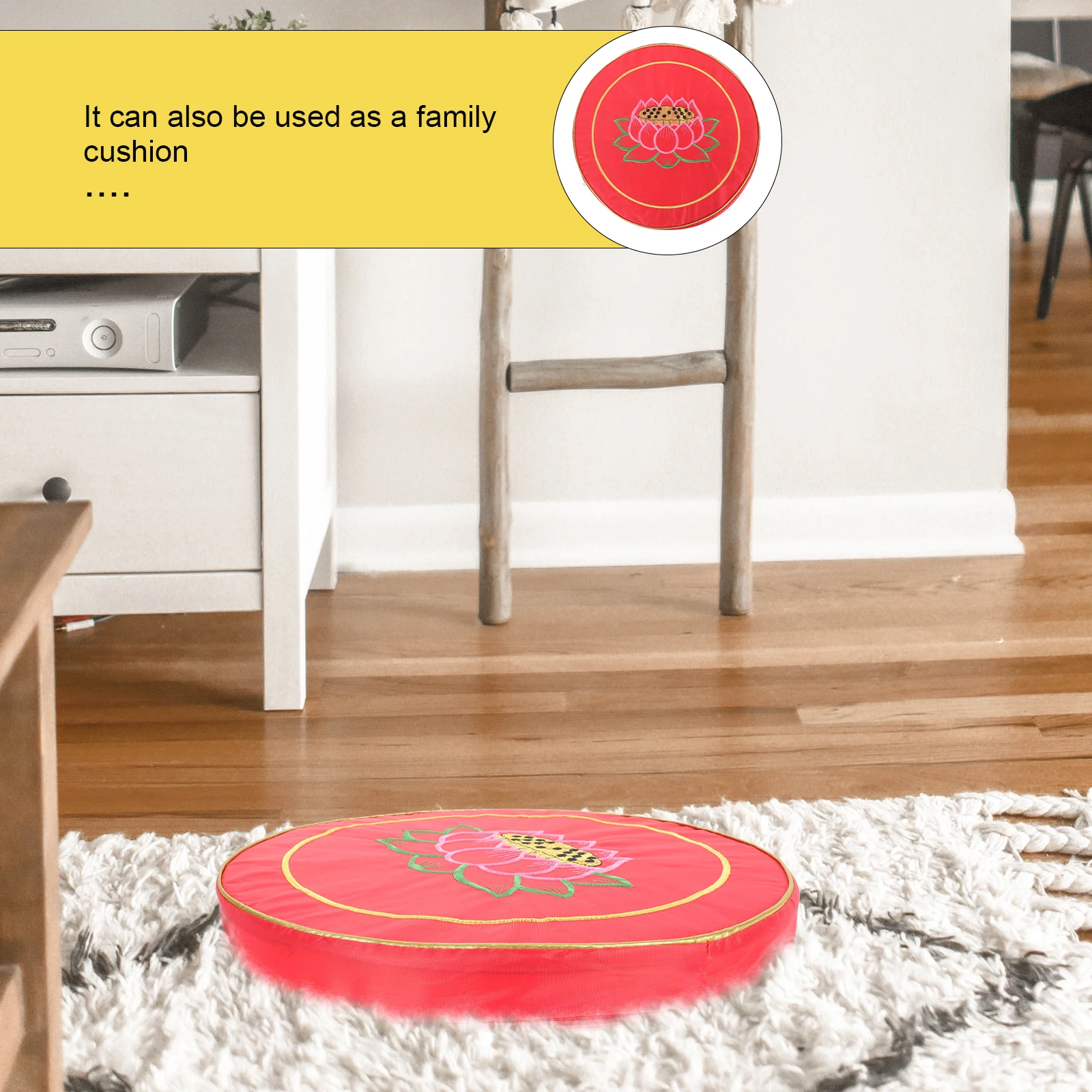 

1pc Meditation Cushion Red Yoga Mat Prayer Home Decor Round Seat Cushion Religious Supply Comfortable