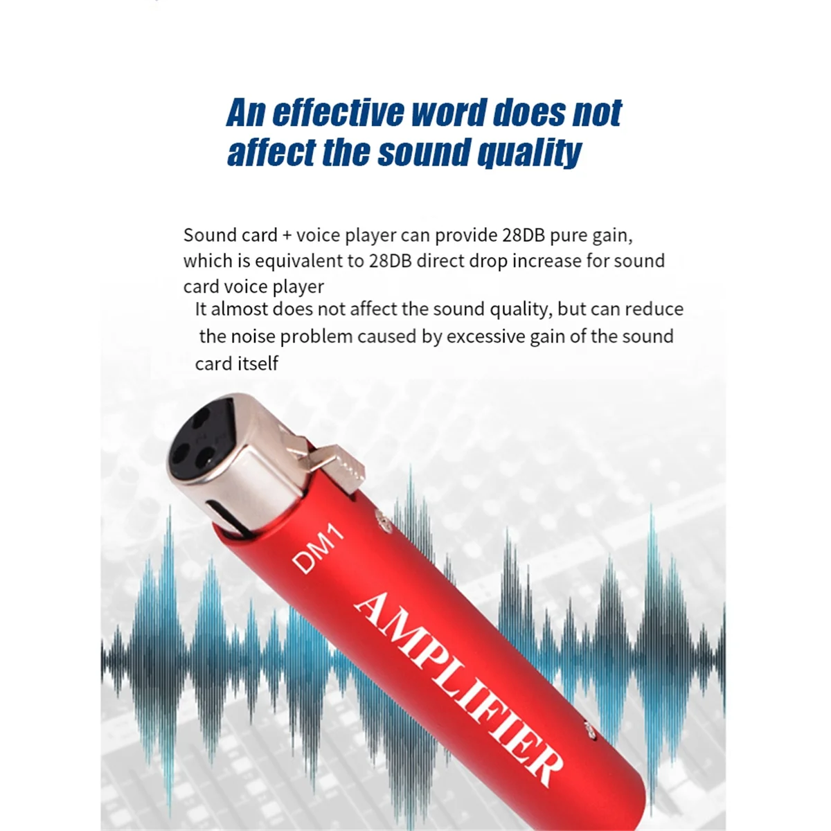 信頼性の高い交換用 DM1 ダイナミック有線マイクアンプ 28Db ゲイナーマイクプリアンプ、ライブストリーム SM7B マイク用、レッド-ABDQ