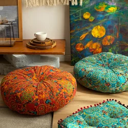 New Cotton Linen Fabric Floor Cushion Home Futon Tatami Mat Large Round Cushion Thickened Soft Square Office Chair Cushion