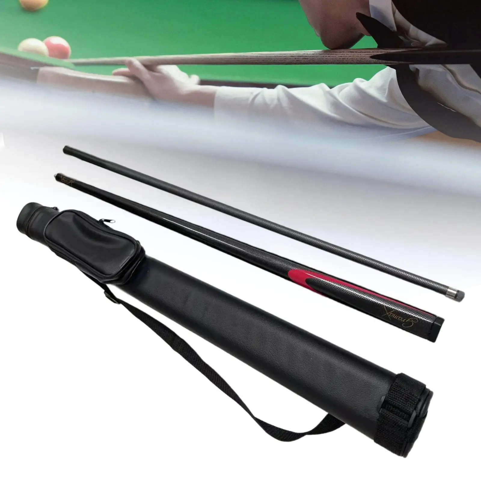 Pool Cue Stick Billiard Cue Stick Fashion Practical 1/2 Split Segmented with Case for Billiard Players Practice Competition