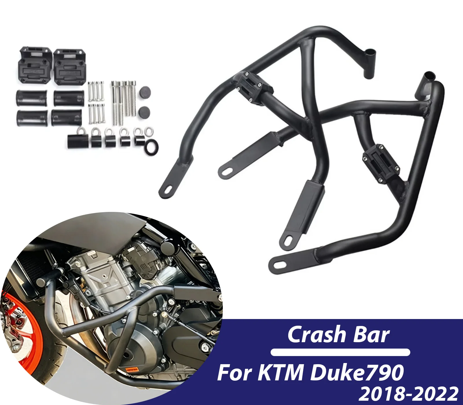 

Для Duke 790 защита двигателя, рамка-бампер для KTM Duke 790 2018-2022, аксессуары для защиты от падения на шоссе мотоцикла