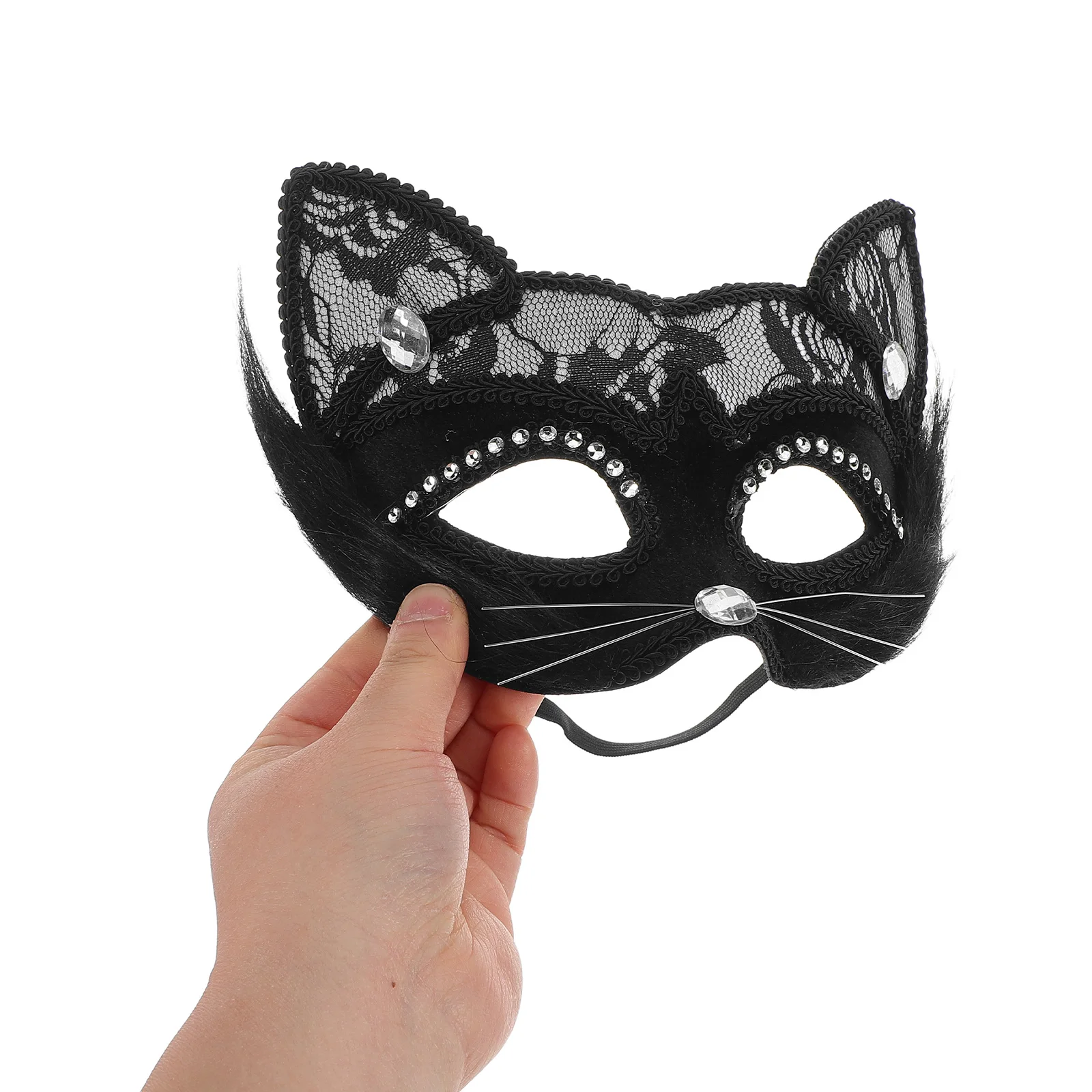 

H made Masquerade Masks Intricate Lace Details Lightweight Classic Black Cat Animal Head Costume Adults Party Wear Men Women