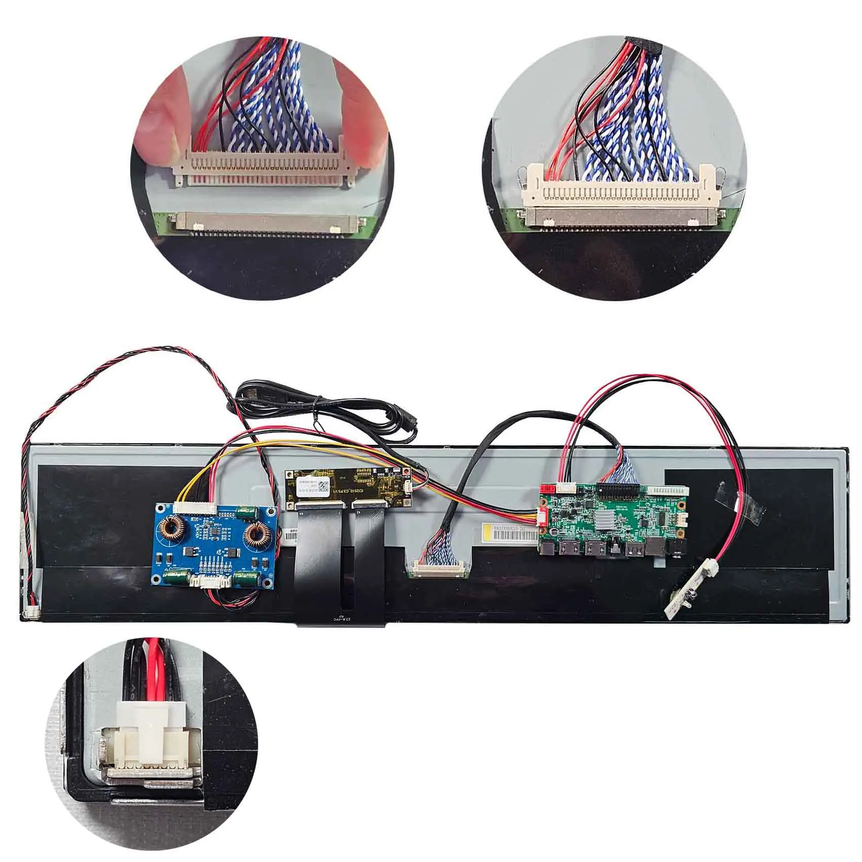 24-calowy wyświetlacz dotykowy Digital Signage 24In 1920X360 Rozciągnięty wyświetlacz LCD z pojemnościowym dotykem 40-pinowy kontroler LCD