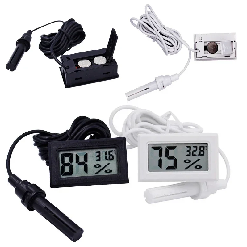 

Digital Thermometer Hygrometer Temperature Humidity Gauge with Probe for Vehicle Reptile Terrarium Fish Tank Refrigerator 20%OFF