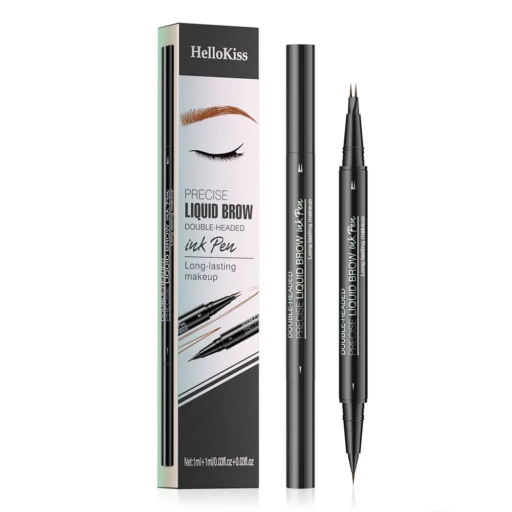 1PCS Waterdichte Tweeledige Wenkbrauwpotlood Zweet-proof Wenkbrauwen Precieze Brow Definer Eye Cosmetica