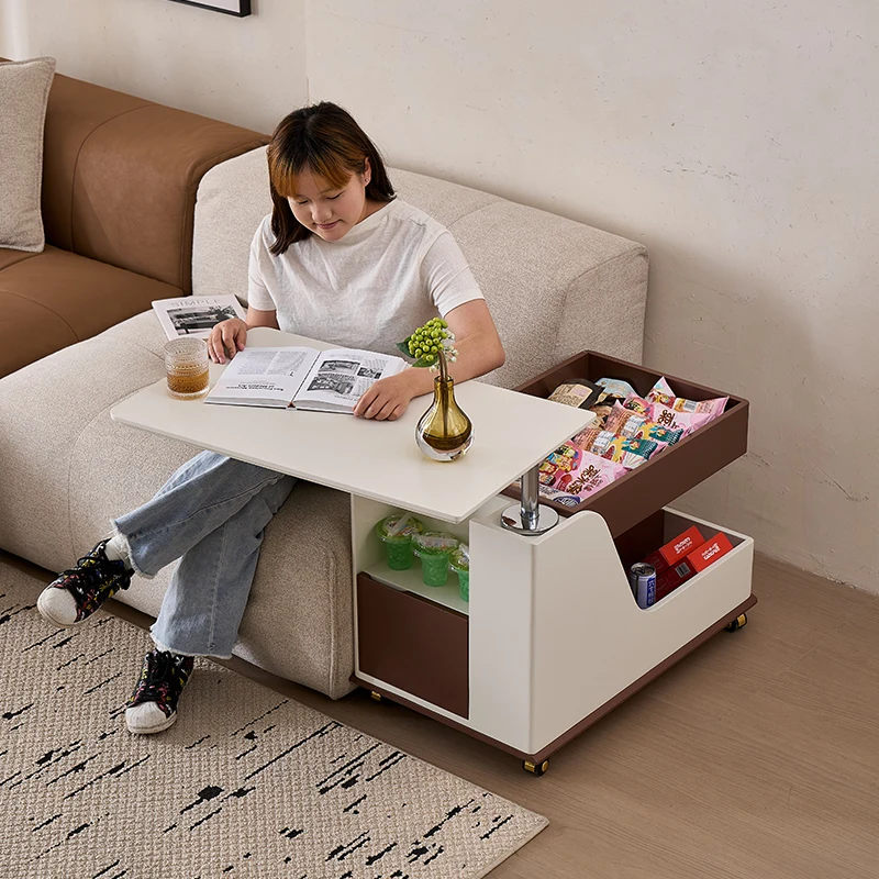 Movable lifting coffee table dining table dual-purpose trolley living room home sofa side few multi-functional folding small tab