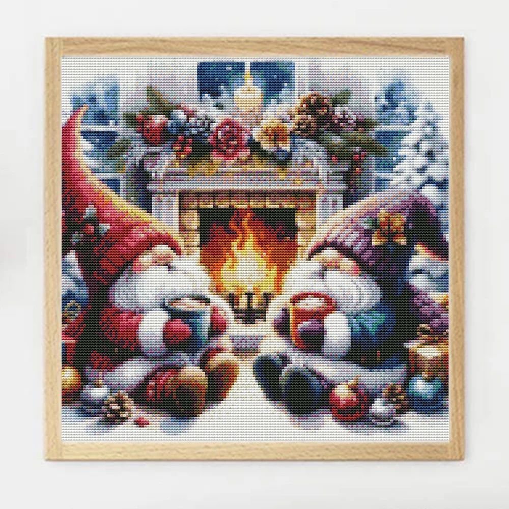 Evershine Embroidery Supplies Dwarf Portrait Printed Canvas Cartoon Cross Stitching Kits Winter Christmas Gifts