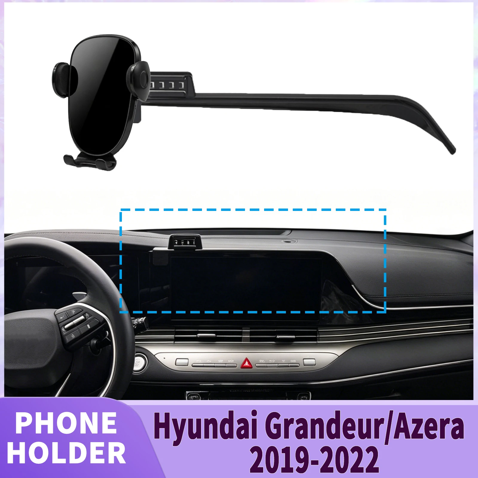 Suporte para Telefone com Base para Tela para Hyundai Grandeur Azera IG 2019 2020 2021 2022 ​ ​   Clipe de Segurança para Carro ​ ​   acessórios