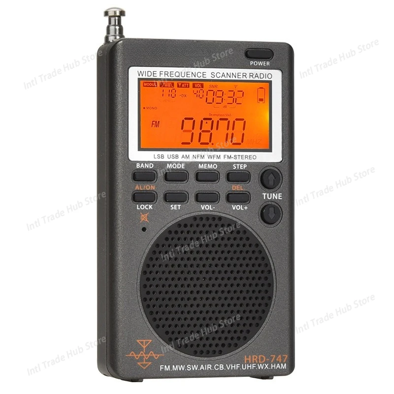 The for HRD-747 Portable Full-band Radio with Digital Display Is Suitable for Off-road Enthusiasts To Receive VHF/UHF Channels