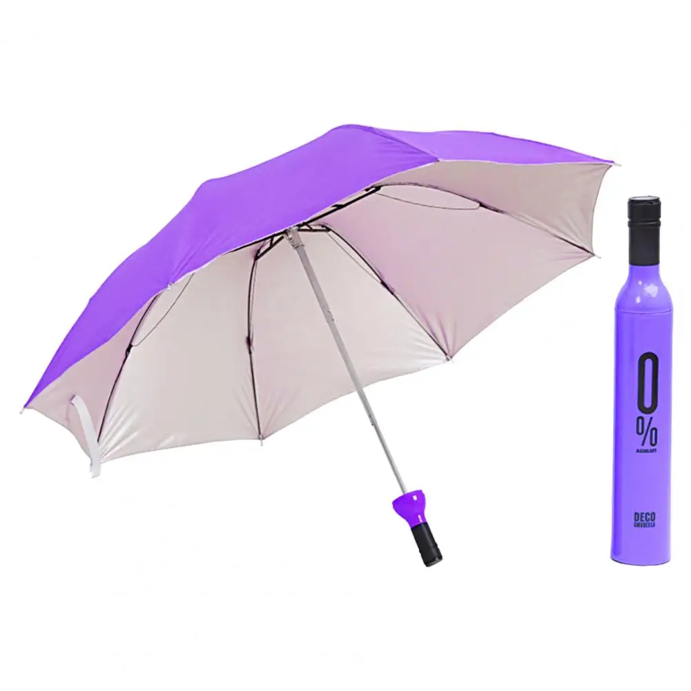 Umbrella Wine Bottle Appearance Strong Wind Resistance Sunshade Tape Outdoor Sun Rain Reverse Folding Umbrella For Outdoor