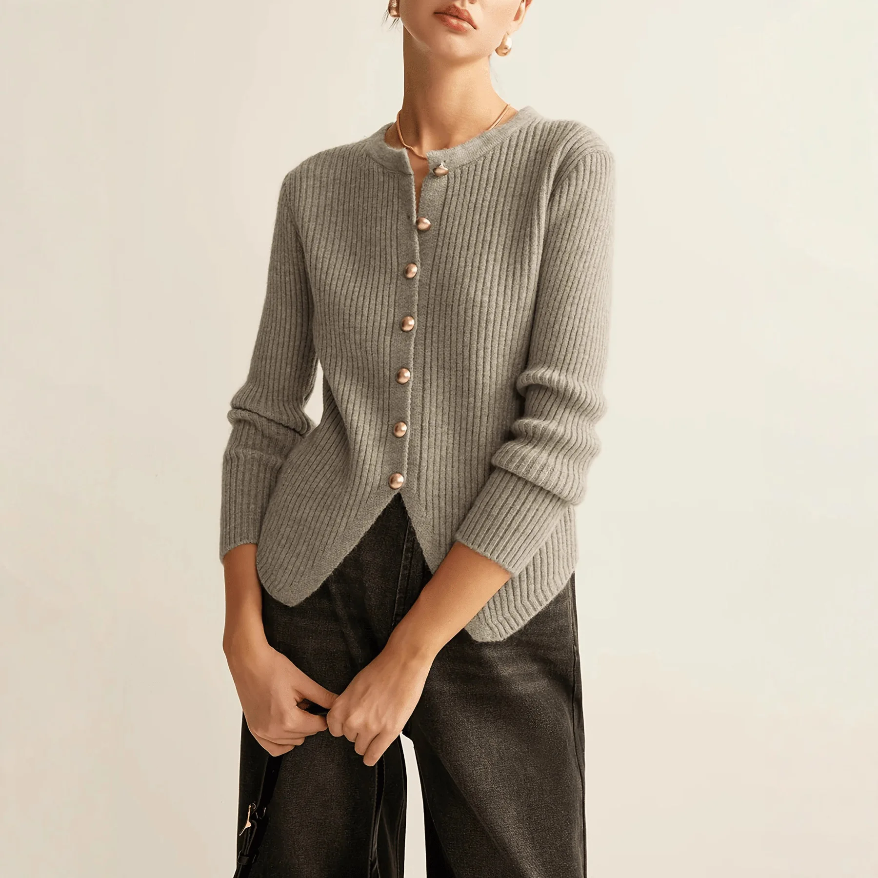 

Elegant Fashionable Knitted Open Cardigan Autumn Winter Business Casual Male Suit Standard Fit Double Slit Regular Thickness