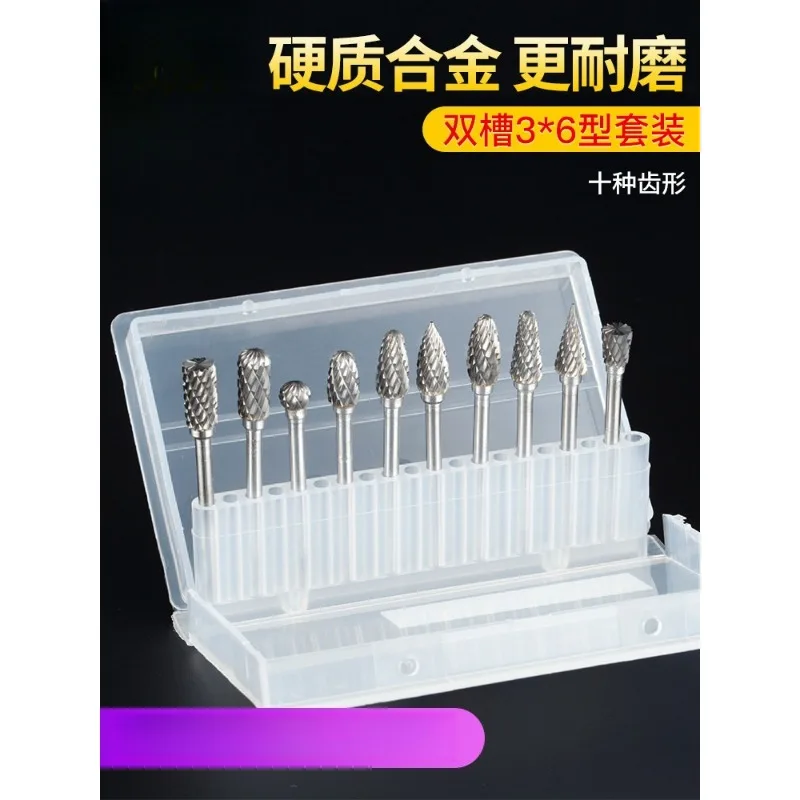 

Cemented Carbide Rotary File, Metal Grinding Bit, Tungsten Steel Reaming Milling Cutter, 3×6mm Double Flute Cutter Set