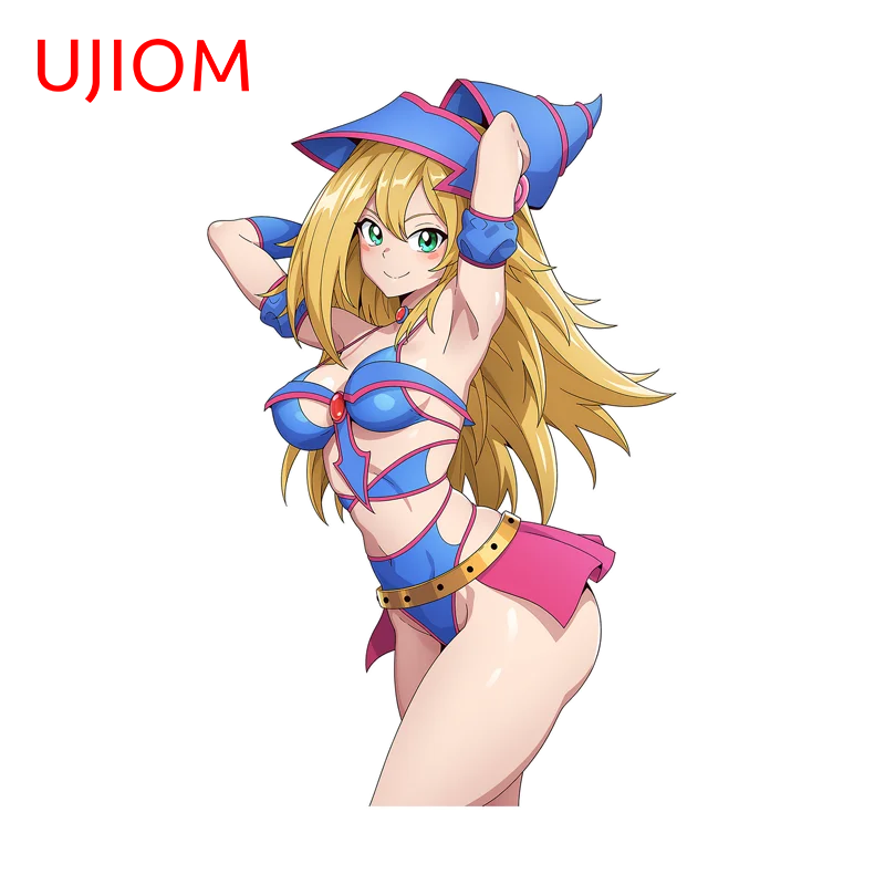 UJIOM Alluring Magician Girl Wall Sticker Eye Catching Standing Posture Waterproof Graffiti Decal Suitable For Smooth Surfaces