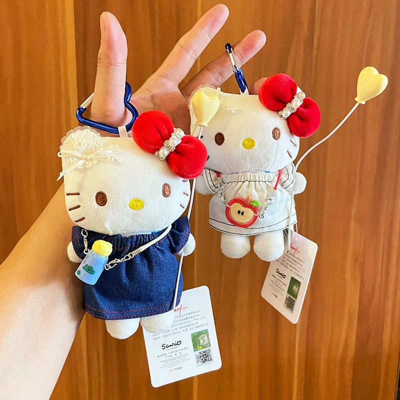 サンリオぬいぐるみキーホルダーペンダントアニメハローキティぬいぐるみおもちゃバッグアクセサリーギフト女の子用バックパックチャームデコレーション