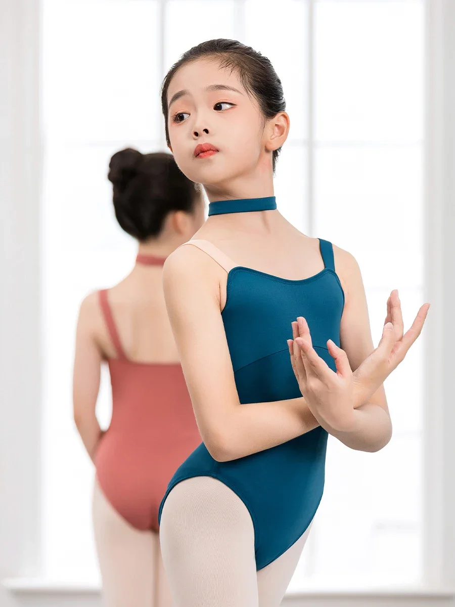 Children's Ballet Leotard Summer One-piece Sling Gymnastic For Girls Professional Bodysuit For Dancing Women Dance Costume