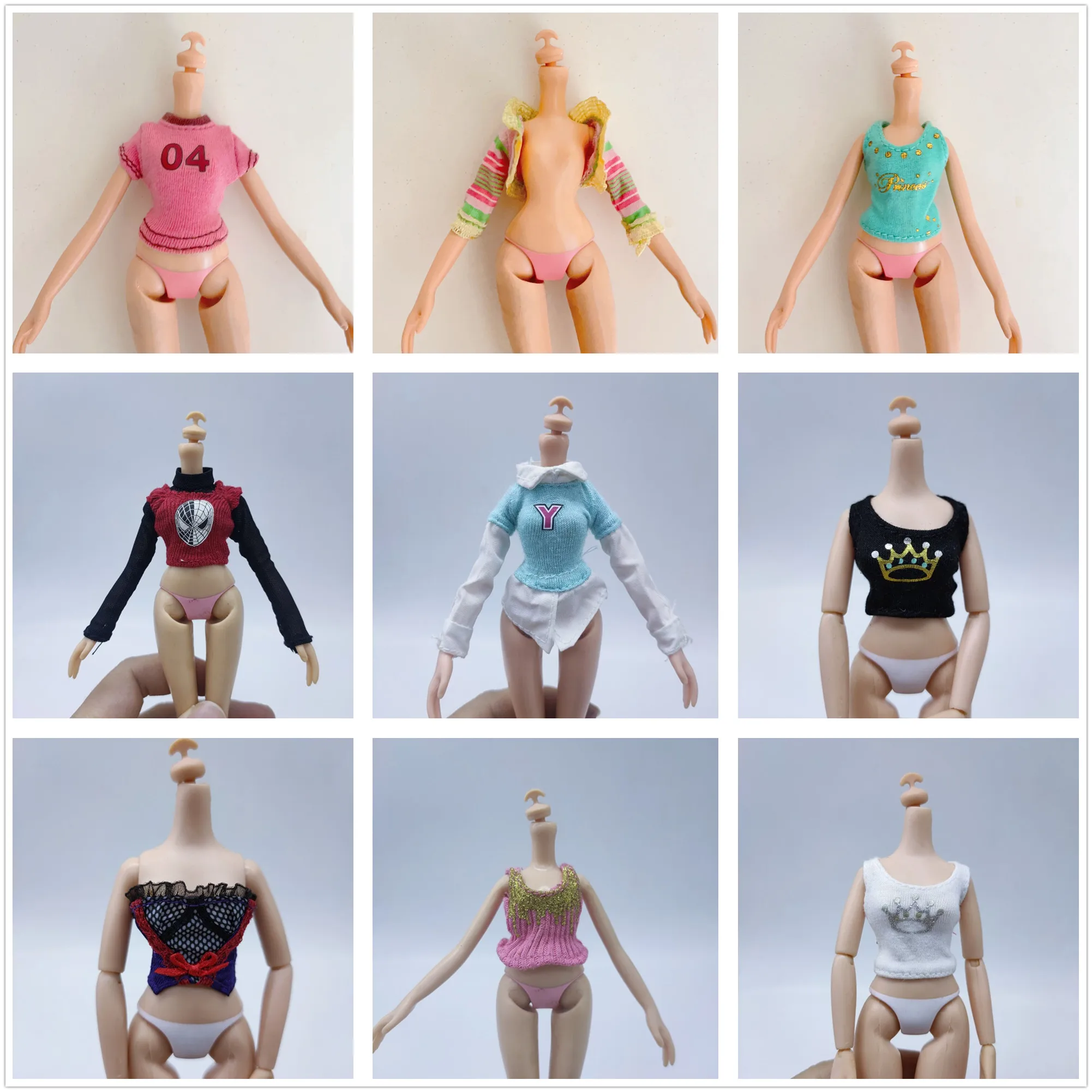 a variety of clothes tops shirt for 30cm doll fashion cool doll high school doll