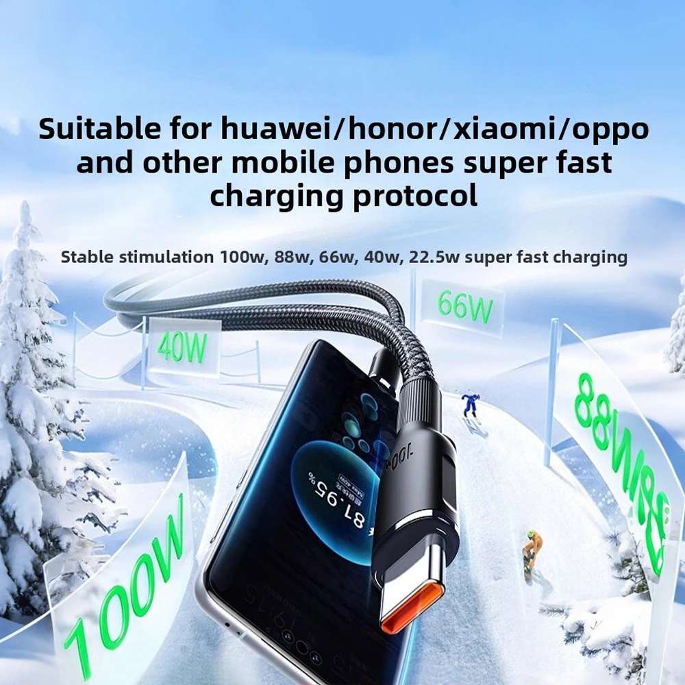 DIVI 100W USB C Cable 6A Super Fast Charging Cable Data Cord For iPhone 17 16 Samsung Xiaomi Huawei Oppo Vivo Carplay - náhled 4