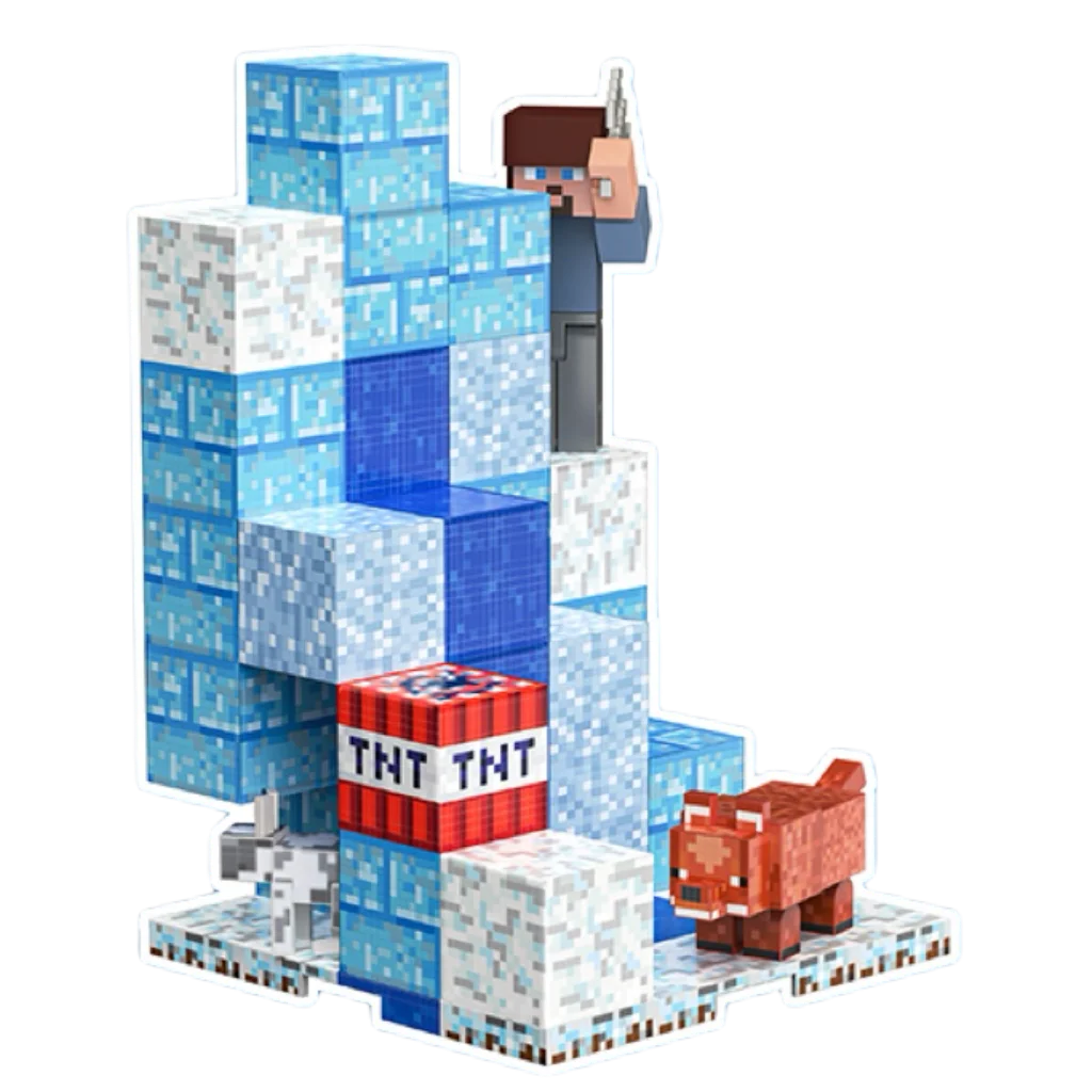 Ice and snow world magnetic toys, children's DIY educational puzzle toys, building blocks help develop imagination