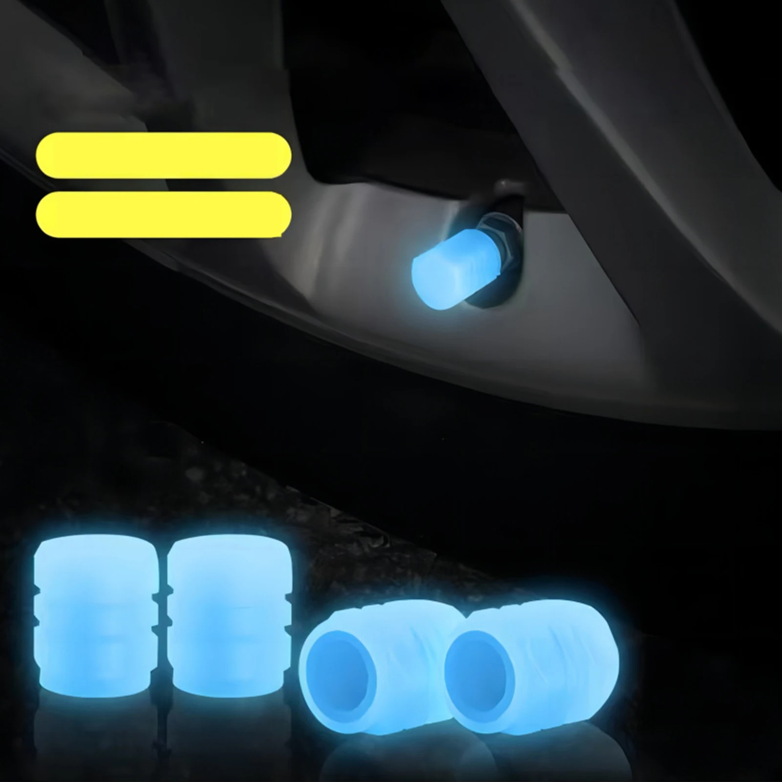 

Bicycle Luminous Tire Valve Cap Fluorescent Night Glowing Air Nozzle Tyre Valve Stem Cover for Car Bicycle Motorcycle